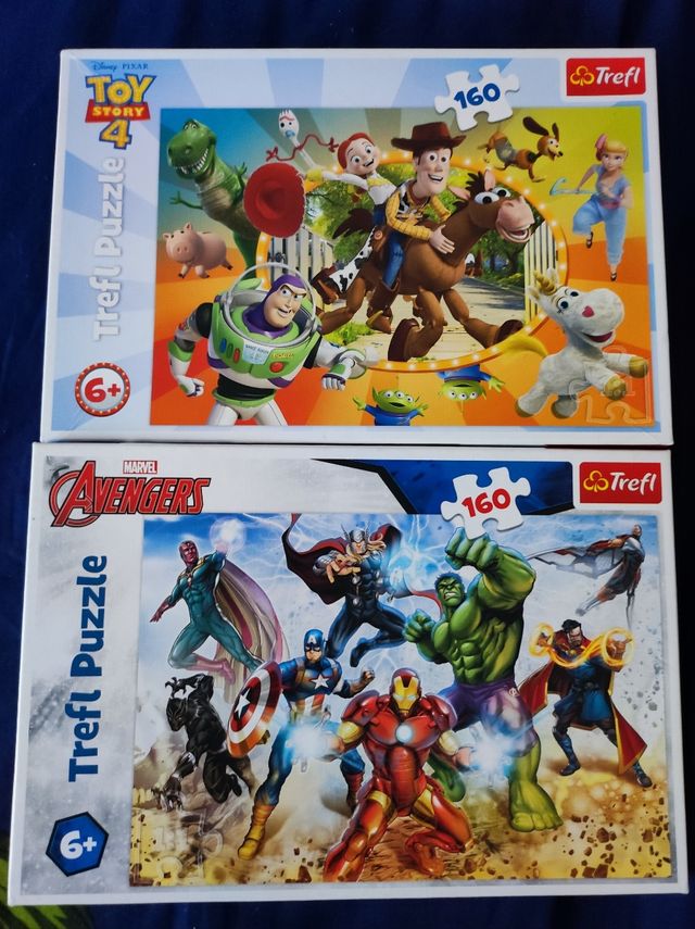 2 puzzle toy story y avengers. juego juguete