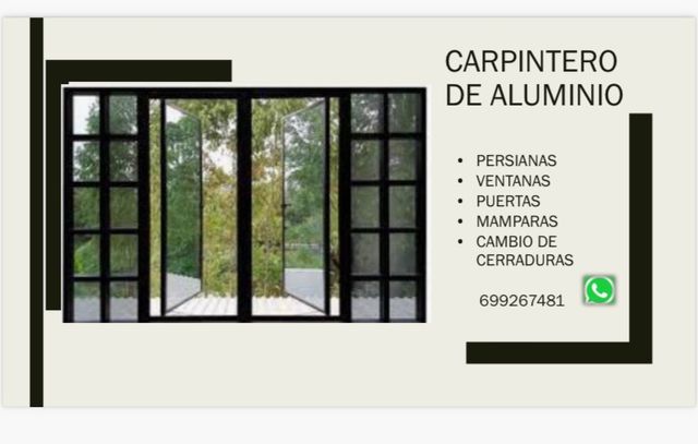 Carpintero aluminio y y pvc