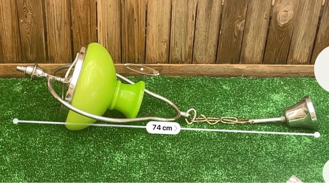 LÁMPARA DE OPALINA VERDE LIMA VINTAGE AÑOS 60