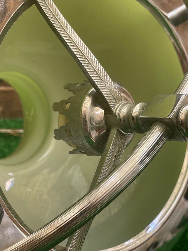 LÁMPARA DE OPALINA VERDE LIMA VINTAGE AÑOS 60