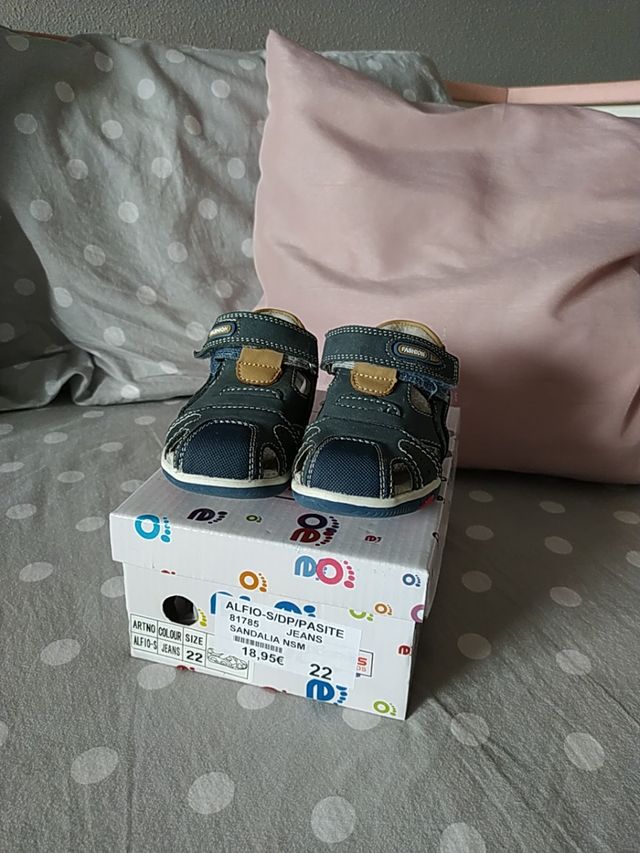 Sandalias piel azul n° 22