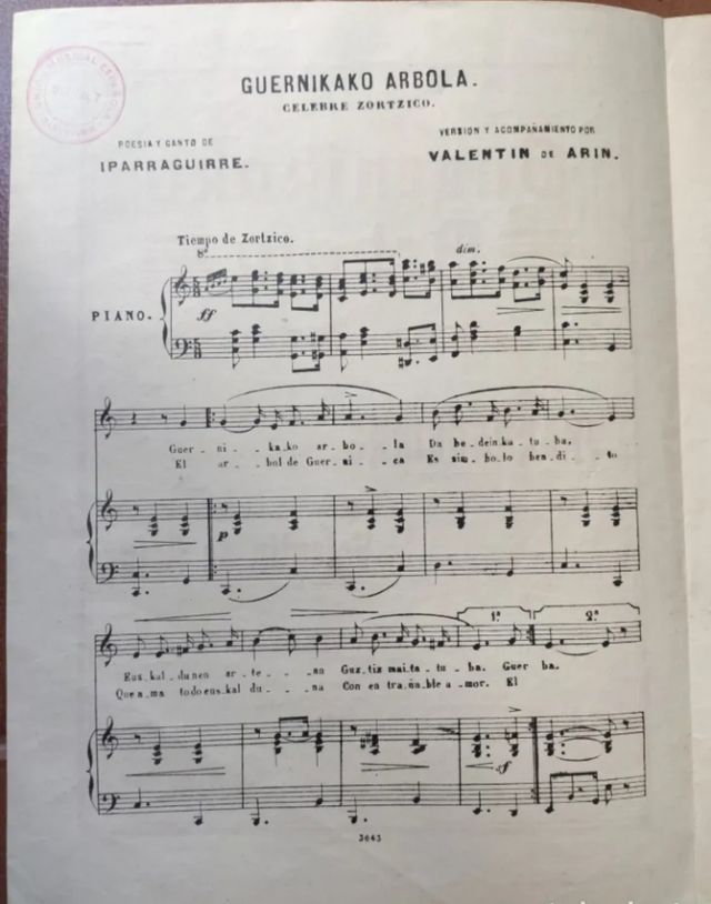 Guernikako Arbola. Zortzico. Iparraguirre.