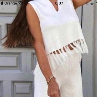 Top flecos textura bloggers Zara S de segunda mano por 50 EUR en Madrid en  WALLAPOP