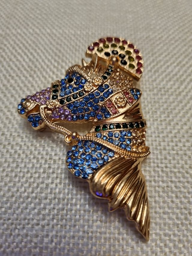 precioso broche en pedreria caballo NUEVO