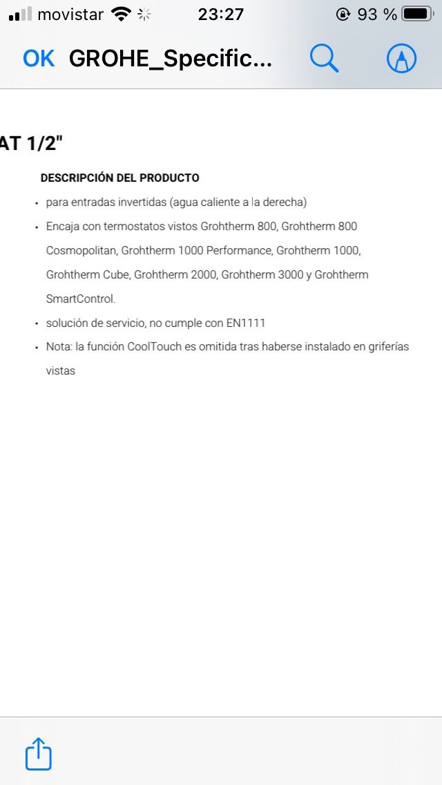 Cartucho termostatico Grohe 47175000