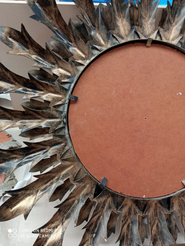 sol cuadro/espejo antiguo forja 65 cm diámetro