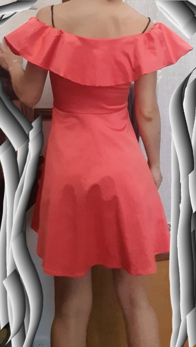 vestito casual elegante rosso corallo Morgan