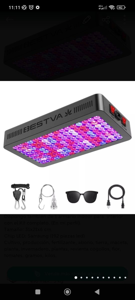4 x LÁMPARAS LED 1000W INDOOR