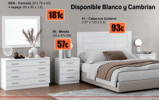 Dormitorio de matrimonio En Blanco o en Cambrian