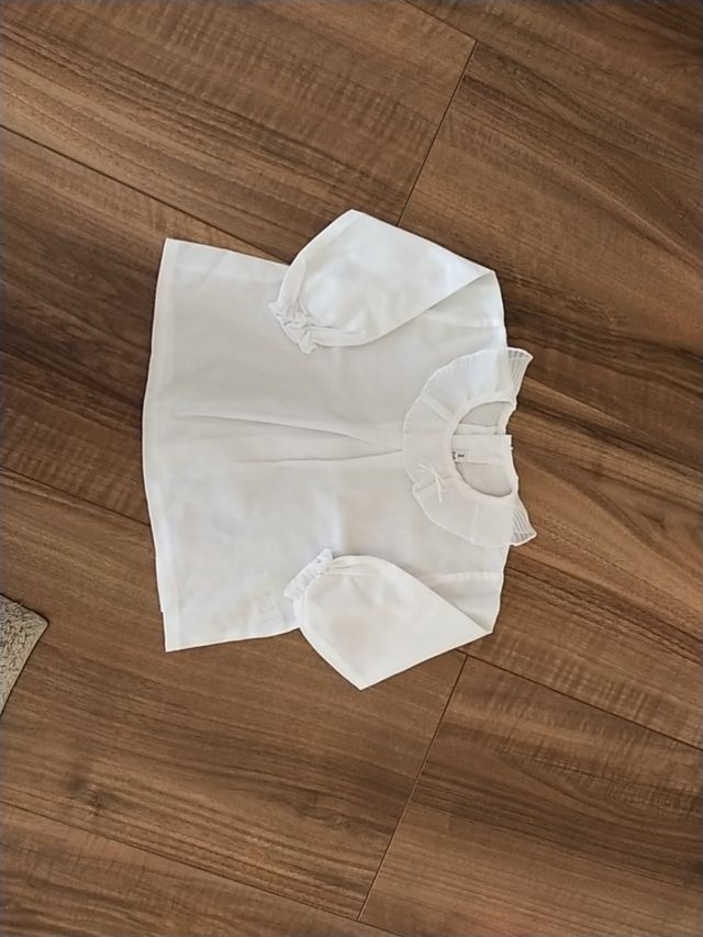 blusa blanca talla 6 meses