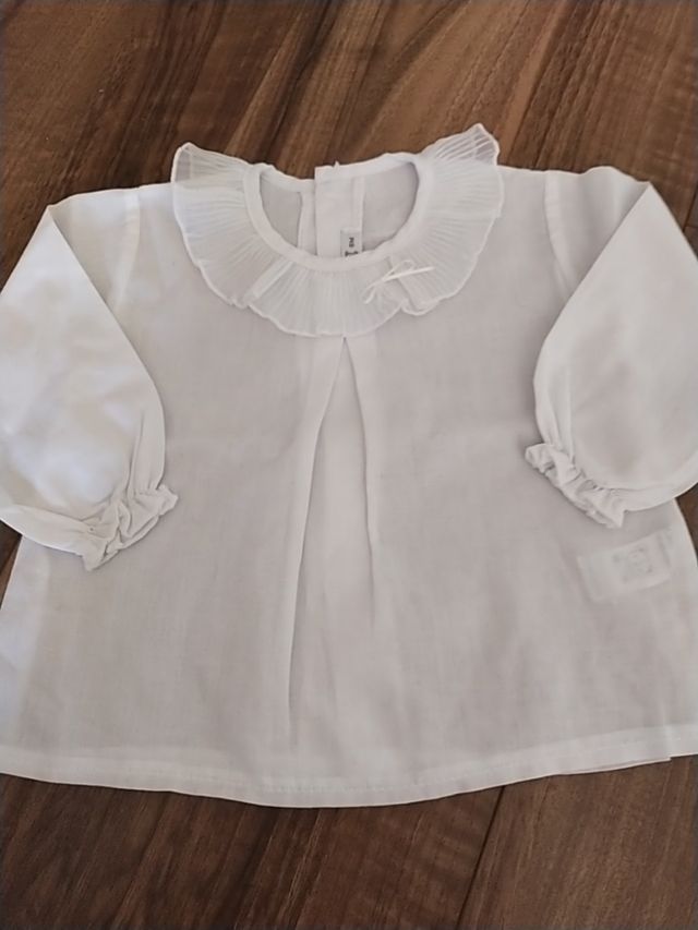 blusa blanca talla 6 meses