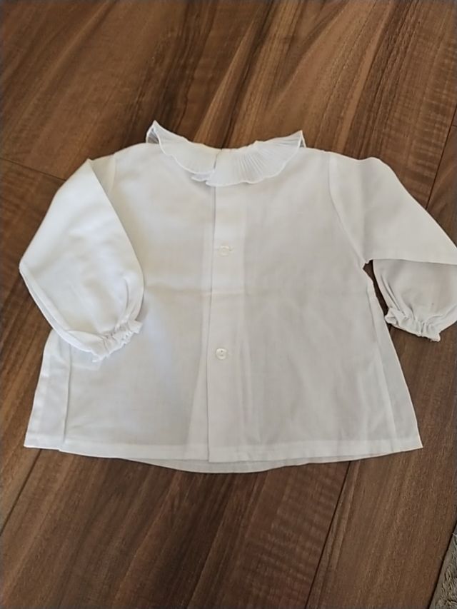 blusa blanca talla 6 meses