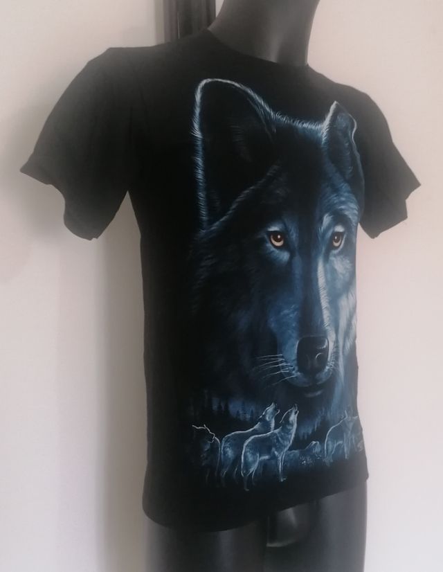 Maglietta t-shirt Lupo Branco blu Harley Davidson