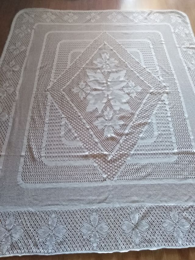 Colcha de ganchillo.