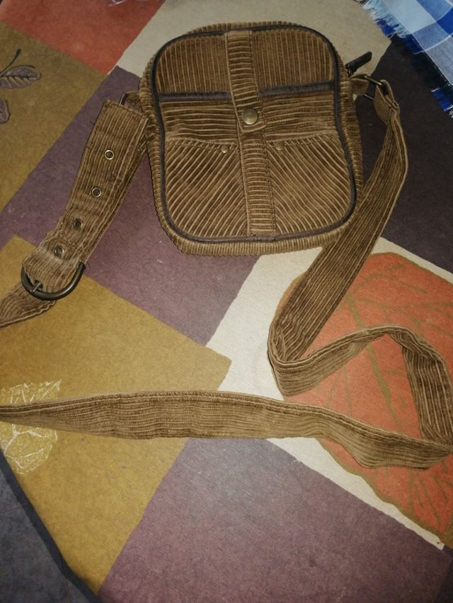 mochila bandolera de pana