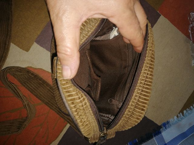 mochila bandolera de pana