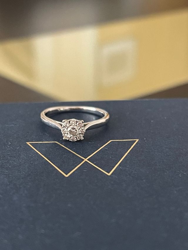 Anello in oro bianco con diamanti modello Tous