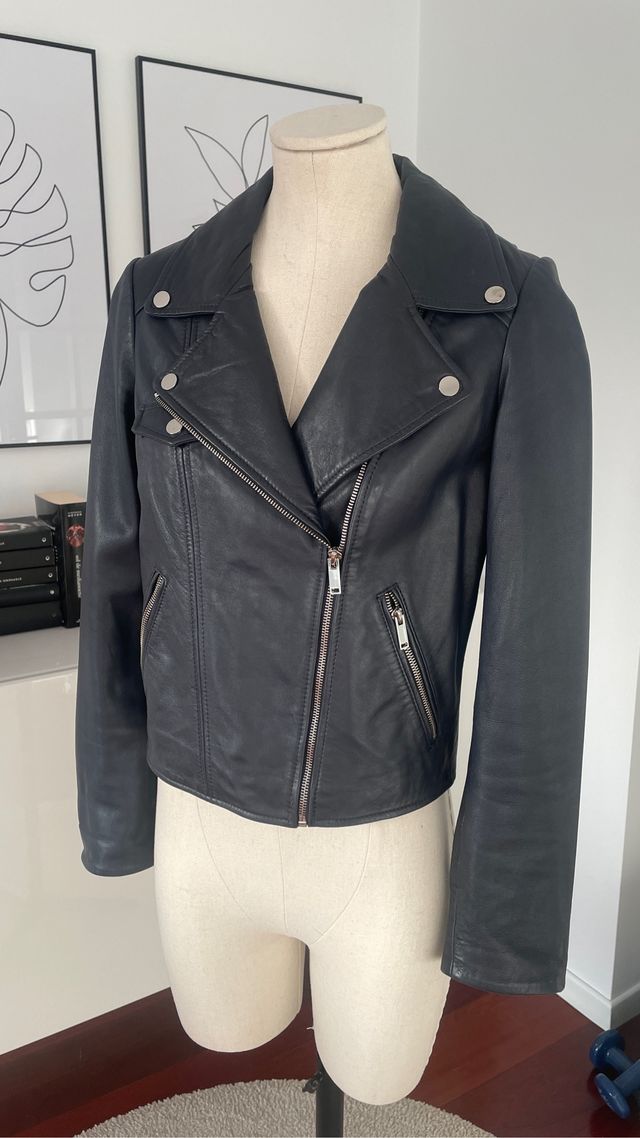 Chaqueta Biker Piel Crop