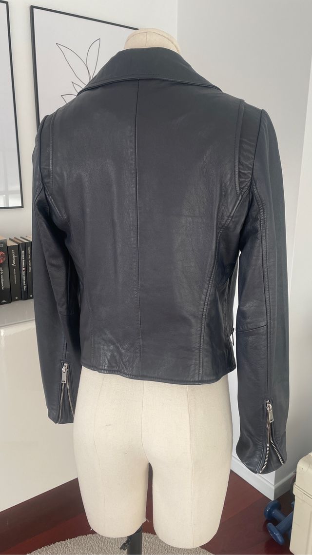 Chaqueta Biker Piel Crop