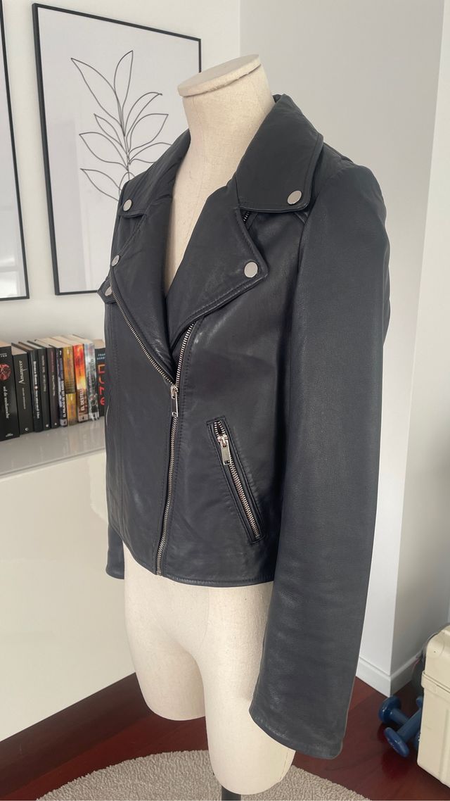 Chaqueta Biker Piel Crop