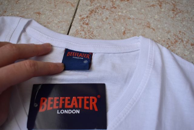 Camiseta blanca de manga corta, estampado Londres