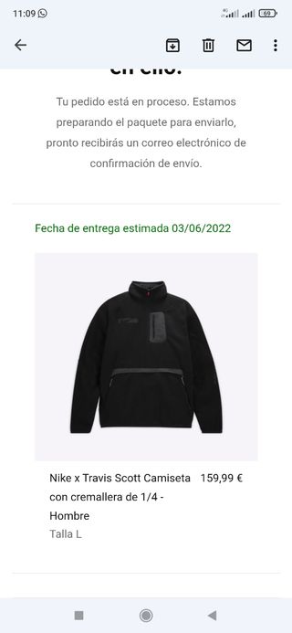 Sudadera nike cactus jack de travis scott L de segunda mano por 250 EUR en  Valdemoro en WALLAPOP