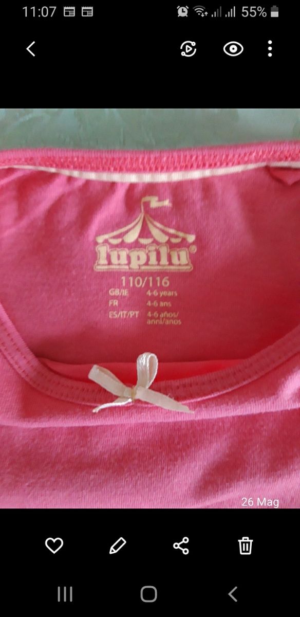 N° magliette Lupilu/ ii Gufo