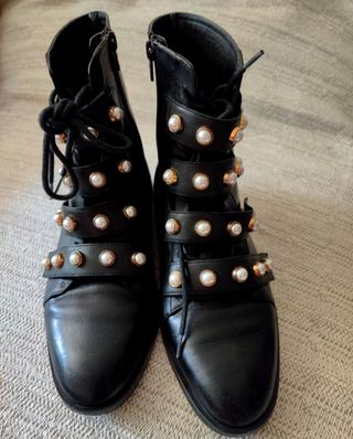 Botines Zara perlas de segunda mano en WALLAPOP
