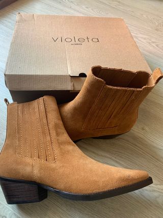 Botines Mango marrones de segunda mano en WALLAPOP