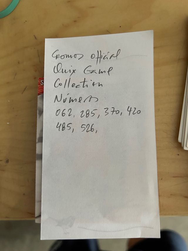 Cromos Official Quix Game Collection