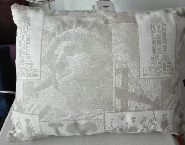 Cojin Rectangular dibujo de NY con relleno.