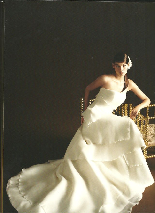 vestido palabra de honor organza