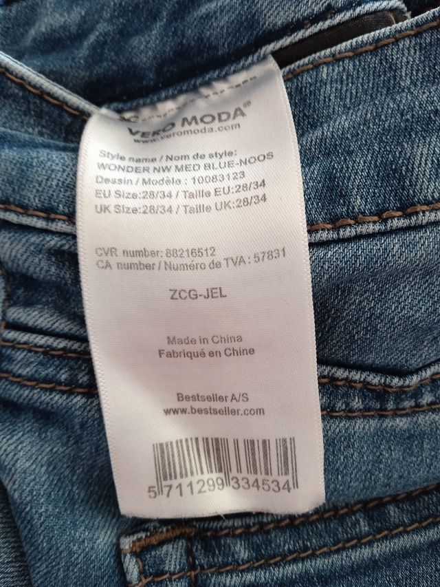 Pantalón Vaquero Mujer "Vero Moda" Wonder. T-28/34