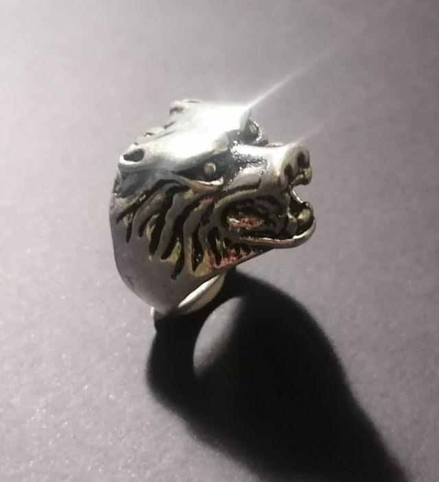 Lupo anello testa stile Grunce, Emo, Punk, Gotico