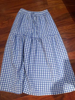 Falda vichy azul Stradivarius talla S de segunda mano por 15 EUR en  Santander en WALLAPOP