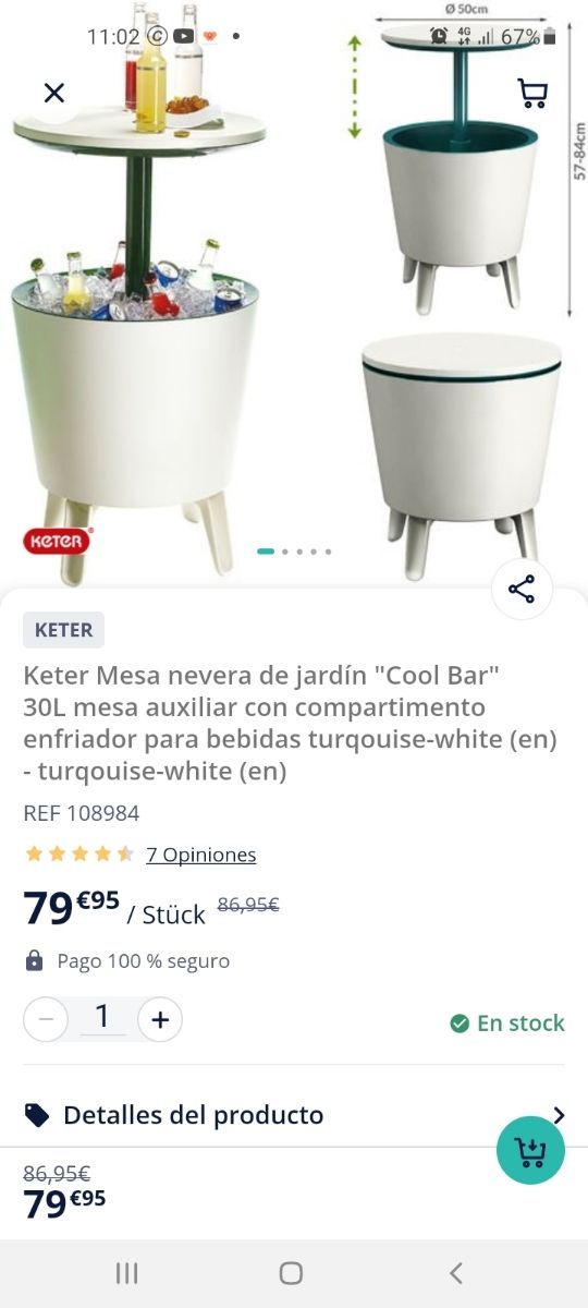 mesa para bebidas de jardin