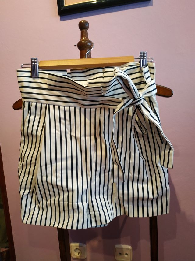 Short paperbag Zara rayitas marineras