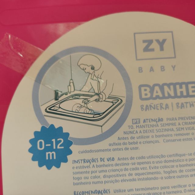 Bañera de bebé para bañera o plato de ducha.