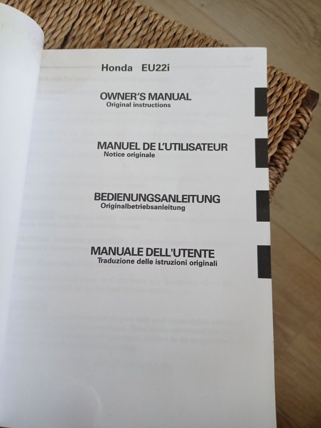 Manual generador Honda EU22i