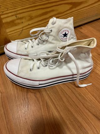 Converse plataforma Blancas de segunda mano en WALLAPOP