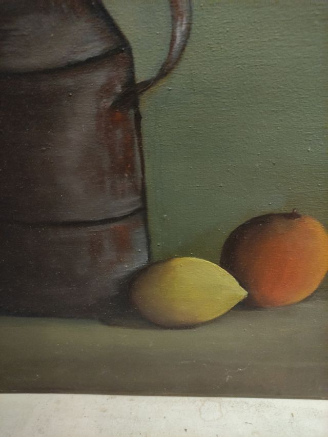Cuadro bodegón antiguo, de calidad, lienzo.