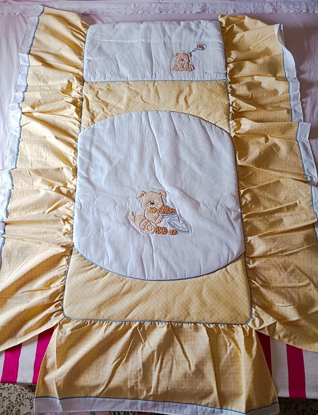 Juego de colcha y paragolpes de cuna infantil