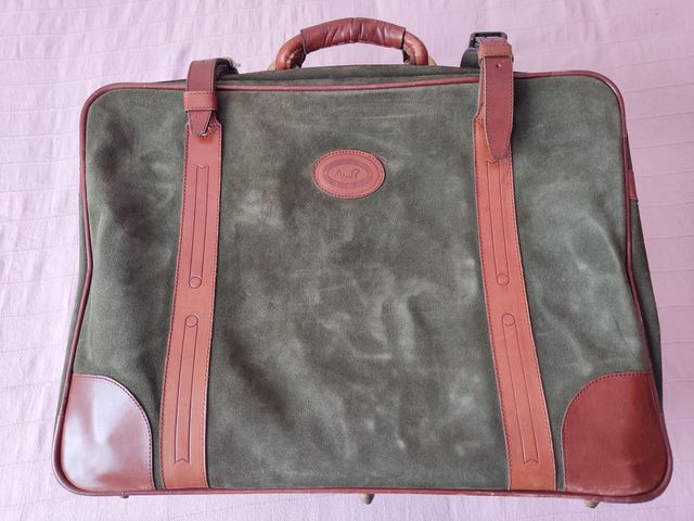 Maleta Selepel de ante verde vintage