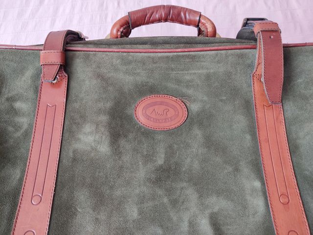 Maleta Selepel de ante verde vintage