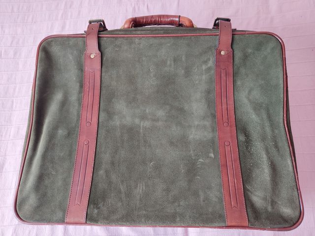 Maleta Selepel de ante verde vintage