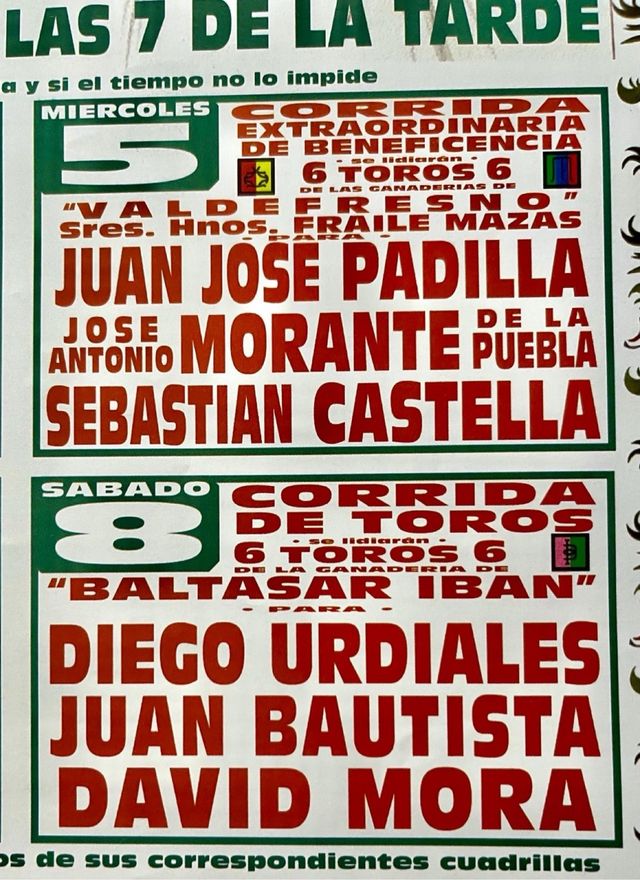 CARTEL DE TOROS DE MADRID, FERIA DE LA CULTURA 