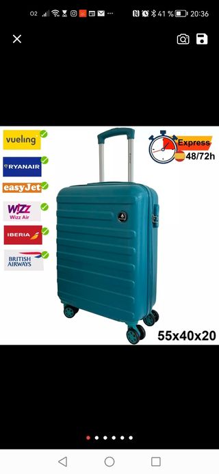 Maleta Cabina a Estrenar Avion 55x20x40 de segunda mano por 37 EUR en  Castilleja de la Cuesta en WALLAPOP