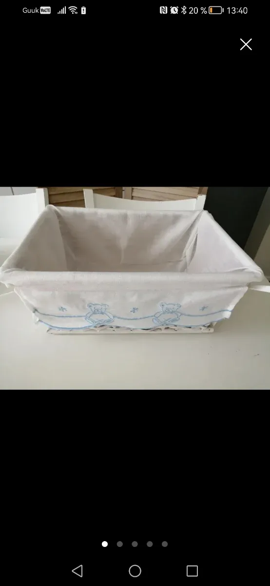 Cesta mimbre blanca con forro + REGALO