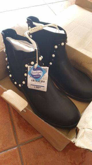 Botines Zara perlas de segunda mano en WALLAPOP