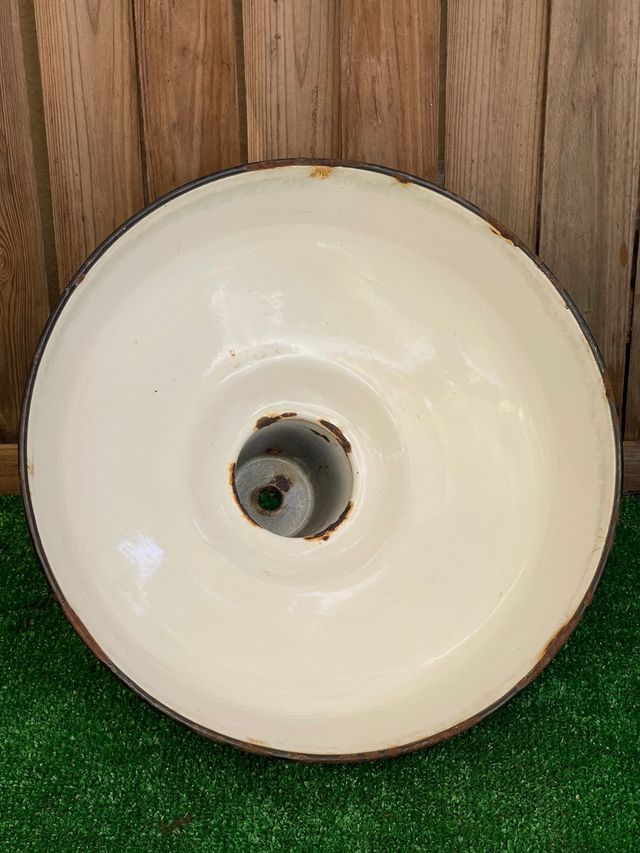 ANTIGUA LAMPARA ESMALTADA INDUSTRIAL TALLER